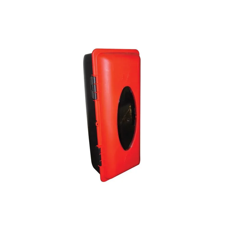 Feuerlöscher-Boxen – Feuerlöscher-Box 6 kg, rot, verstellbarer Clip-Gurt Feuerlöscher-Boxen – Feuerlöscher-Box 6 kg, rot, verstellbarer Clip-Gurt