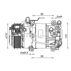 Compresseur de clim Kia/Hyundai - 90155082, 70828007, ACP1461000P