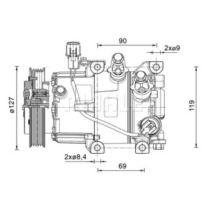 Compresseur de clim Kia/Hyundai - 90155085, ACP01345, 511246.00