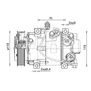 Compresseur de clim Kia/Hyundai - 90155087, ACP01313, 511214.00