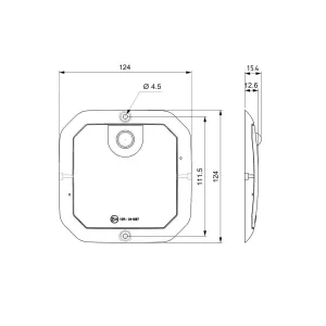 Plafonnier LED 2250 - Plafonnier MASTER 4 LED 124x124mm avec détection de mouvement PIR