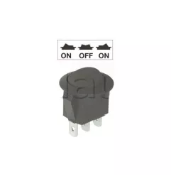 Mini interrupteur à bascule bouton noir - Perçage ø 20 mm 12V
