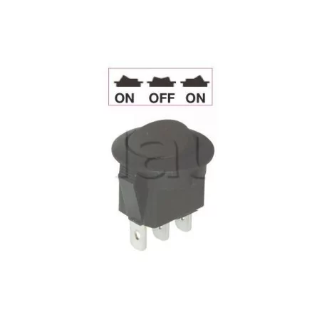 Mini interrupteur à bascule bouton noir - Perçage ø 20 mm 12V