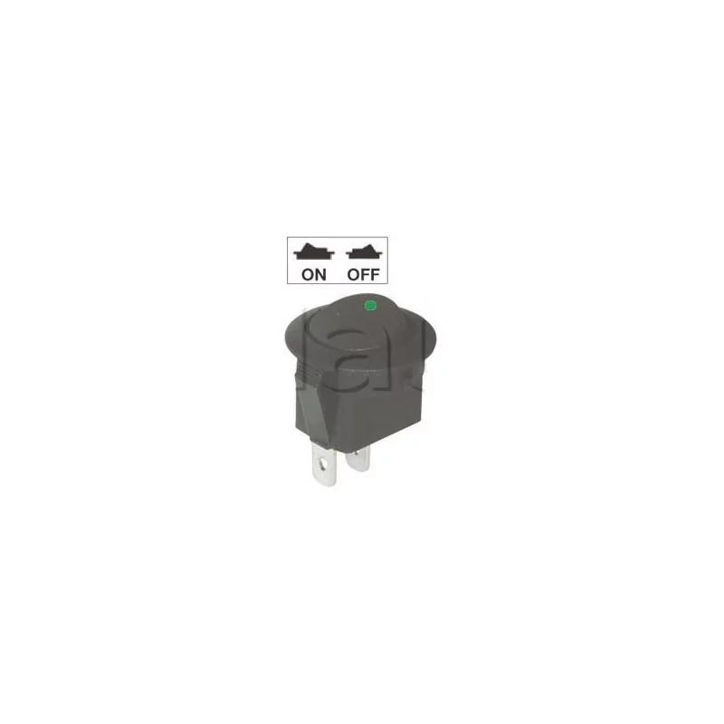 Mini interrupteur à bascule ON-OFF - Perçage ø 20 mm - Eclairage par LED VERT 24V