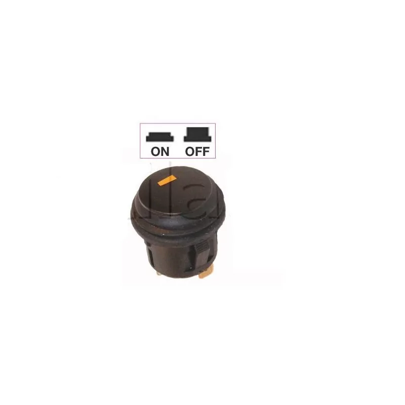 Interrupteur - contacteur à bouton poussoir ON-OFF - Avec voyant Led ORANGE 12V