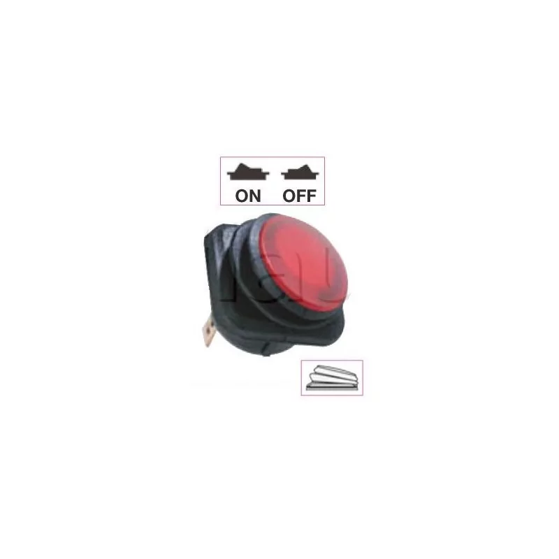 Interrupteur à bascule ON-OFF - Perçage ø 26 mm - Eclairage par LED ROUGE 12V