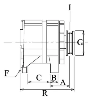 Alternador 14 voltios 44 A, Bosch 0986032781, Iskra 11.201.294