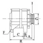 Lichtmaschine 14V 44Amp Iskra 11.201.294, Remy (delco) 19025772, Lada 2105-3701005