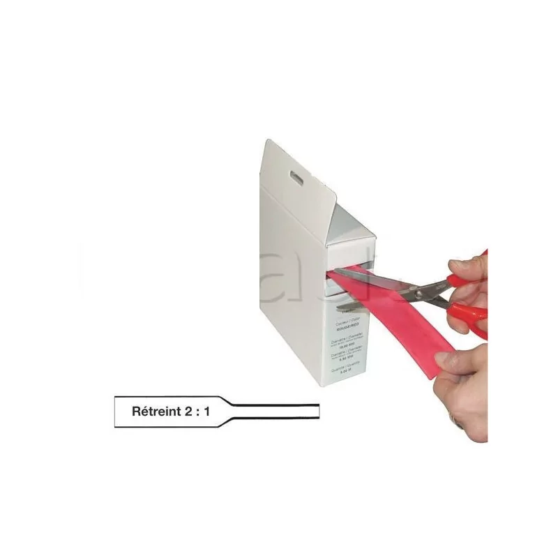 Gaine thermorétractable - Boîte dévidoir carton - Rétreint en diamètre 2 : 1 - Standard 1,6mm(15M)