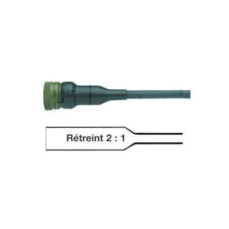 Gaine thermorétractable spéciale huiles - Hydrocarbures - Rétreint en diamètre 2 : 1 D9.5