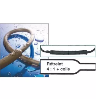 SOPONLY SEMI -RIGID Thermorettable Gaine Heeve Double -Wall Semi -Rigid -Retaint 4: 1 11/2,4 mm