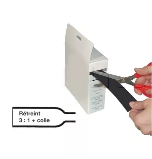 Thermoretractable sheath - Cardboard reel box - Refresh in diameter 3: 1 with standard wall + 9/3 interior glue (5m)
