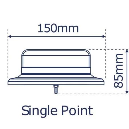 Gyrophare LED Orange Extra plat 1 Fixation centrale