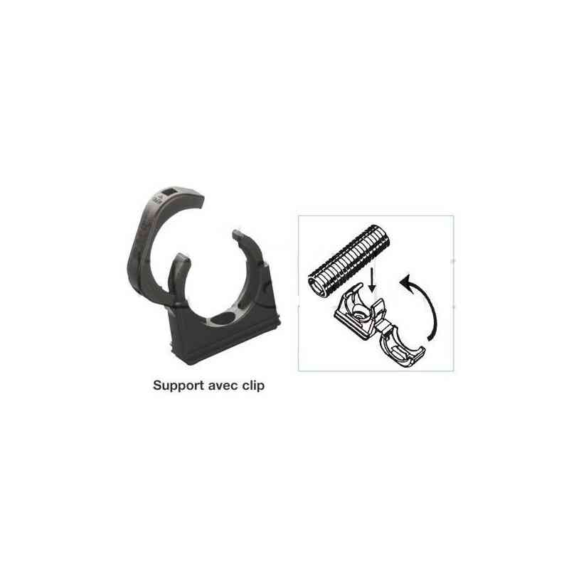 Supports de gaine polyamide noirMONOBLOC D.48 Supports de gaine polyamide noirMONOBLOC D.48