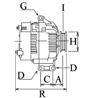 Alternateur 14 Volts 78 A, Delco 10463292, Chrysler 5206971