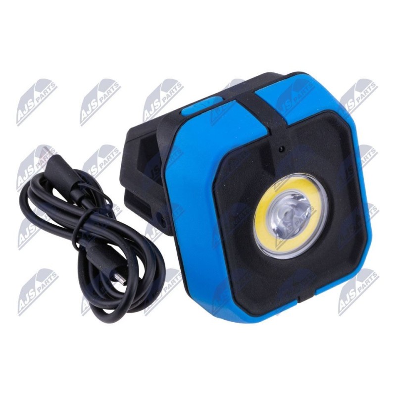 Lampe de travail 10 W + 3 W COB. Équipée de deux sources lumineuses principale et auxiliaire. Lampe principale 1 x COB 10 W.