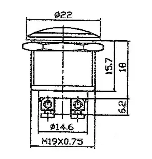 Pulsante in miniatura 12V.16A