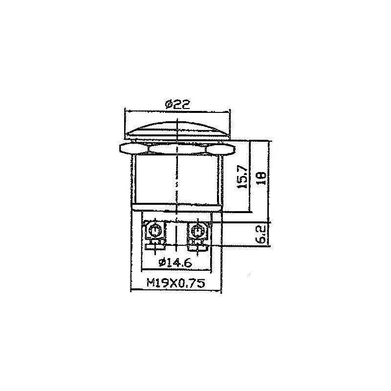 Bouton poussoir miniature 12V.16A