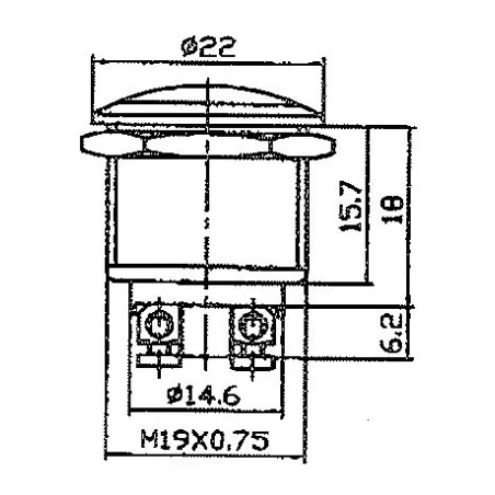 Bouton poussoir miniature 12V.16A