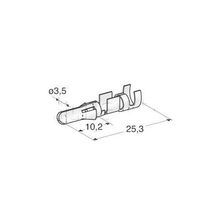 Cosses nues spécifiques MALE R 2,5 A 6mm2