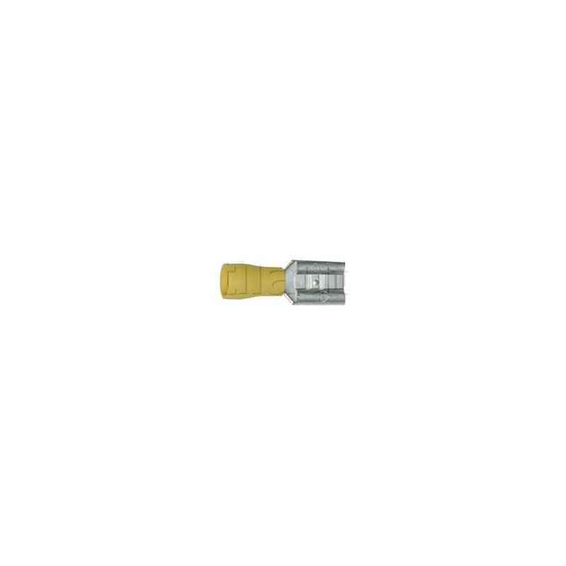Yellow semi-isolated female clip: 9.5mm Yellow semi-isolated female clip: 9.5mm
