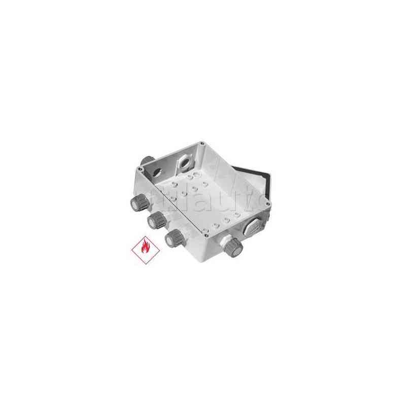 Connection box with outings for ringed sheath Connection box with outings for ringed sheath