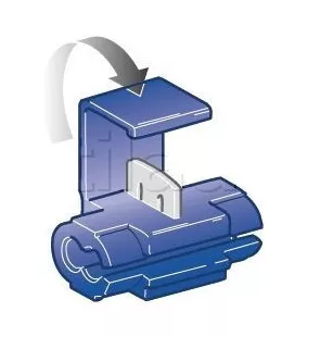 Connettore auto-annoying per connessioni, connessioni o derivazioni della connessione di cavi blu