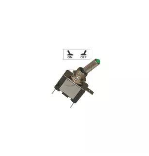 Interruptor de vástago con indicador LED de luz - Serie de alto rendimiento verde 12V