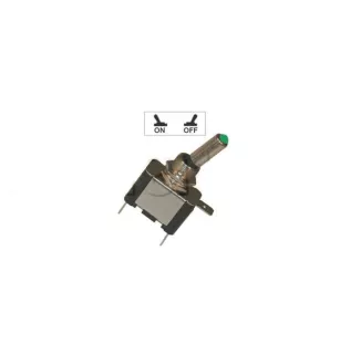 Interruptor derecho con indicador LED de luz - Serie verde de alto rendimiento 24V.