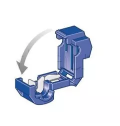 Conector autoinualizante para llevar a cabo derivaciones de cable. AZUL