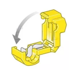 Self-annoying connector to carry out cable derivations. YELLOW