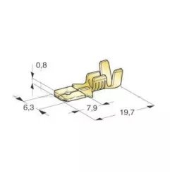 Cosses mâles laiton brut 6,35