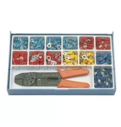 Scatola per assortimento di plastica - 620 baccelli pre -isolati + pinze
