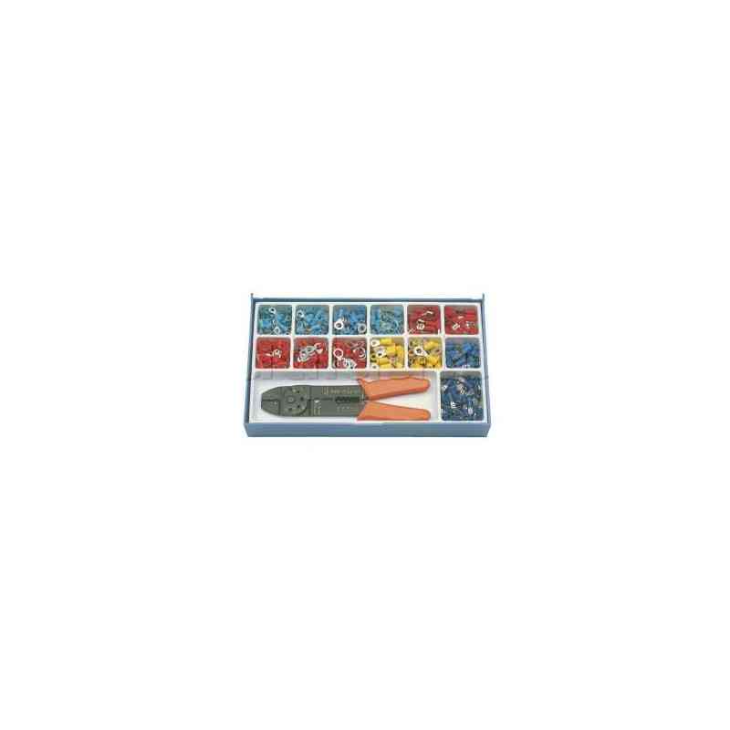 Scatola per assortimento di plastica - 620 baccelli pre -isolati + pinze Scatola per assortimento di plastica - 620 baccelli pre -isolati + pinze