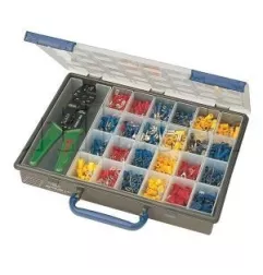 Coffret assortiment plastique - 895 Cosses pré-isolées + pince