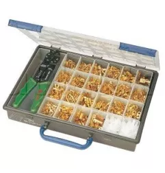 Set di assortimento di plastica - 1675 baccello di ottone lordo nudo + maniche isolanti