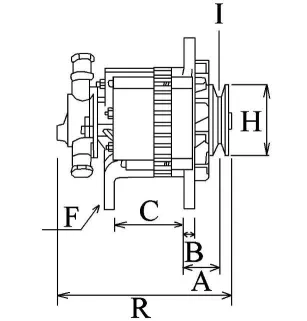 Alternateur 14 Volts 50 A, Bosch 0986038003, Isuzu 5812003161