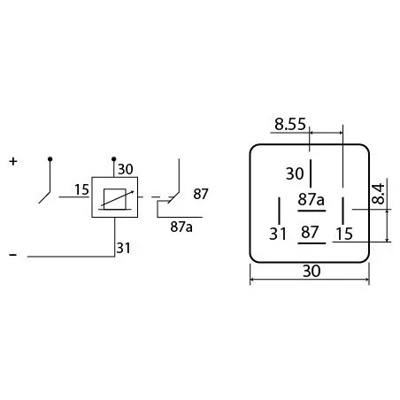 Programmierbares Relais 24V 10A 0,5S bis 6H