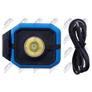 Lampe de travail 10 W + 3 W COB. Équipée de deux sources lumineuses principale et auxiliaire. Lampe principale 1 x COB 10 W.