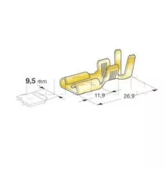 Brutto Messing weibliche Pods 9,5 mm