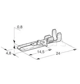 Cosses mâles à boîtier laiton avec languette de blocage 4,8 + CLIP