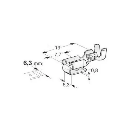 Cosse mixte largeur 6,35 mm 6,35