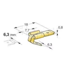Mixed clip width 6.35 mm 6.35mm-2 m+1F