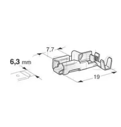 Messingflagge mit Verriegelungslasche für asymmetrische Lampenhalterclip 6,3 mm