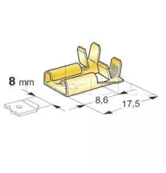 Messingflagge mit Verriegelungslasche für asymmetrische 8 -mm -Clip -Lampenhalter