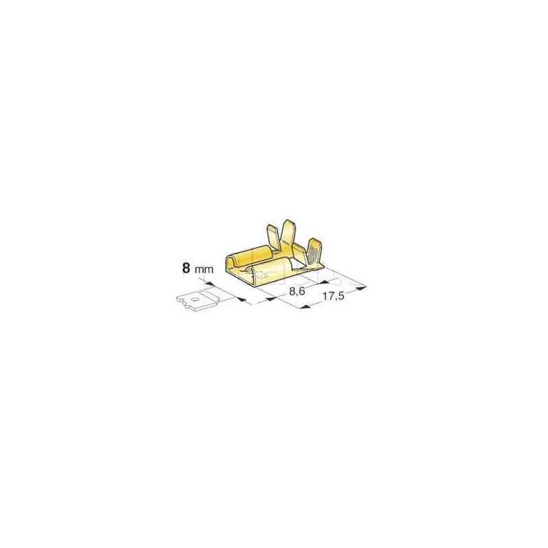 Cosses à drapeau laiton avec languette de blocage pour porte-lampes asymétriques CLIP 8mm Cosses à drapeau laiton avec languette de blocage pour porte-lampes asymétriques CLIP 8mm