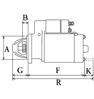 Démarreur 12V 1.1Kw 9dents Bosch 0001107024, 0001107099, 11.131.002, 1986S00661
