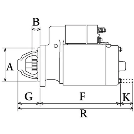 Démarreur 12V 1.1Kw 9dents Bosch 0001107024, 0001107099, 11.131.002, 1986S00661