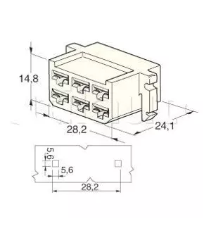 Conectores Universales - AMP 6 -Way Tipo Cosse FEM
