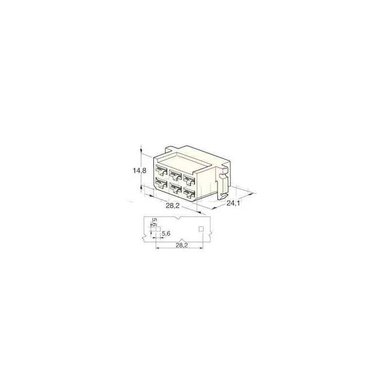 Conectores Universales - AMP 6 -Way Tipo Cosse FEM Conectores Universales - AMP 6 -Way Tipo Cosse FEM